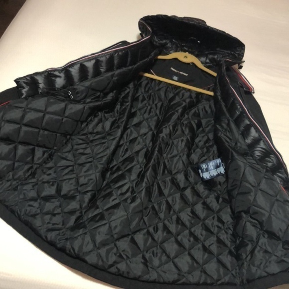 Tommy Hilfiger coat jacket women’s size large w attached‎ vest black w hood - Picture 11 of 16